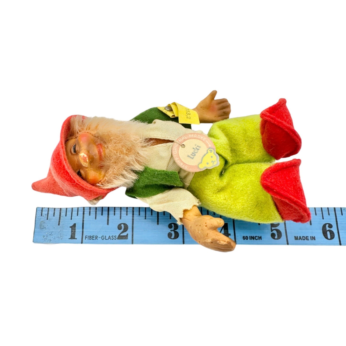 Steiff Lucki Miniature Dwarf Figurine 713,2 Vintage Collectible Germany 1950s 5"