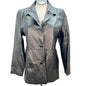 Dialogue Women's Large Black Leather Coat Polyester Lining Machine Wash