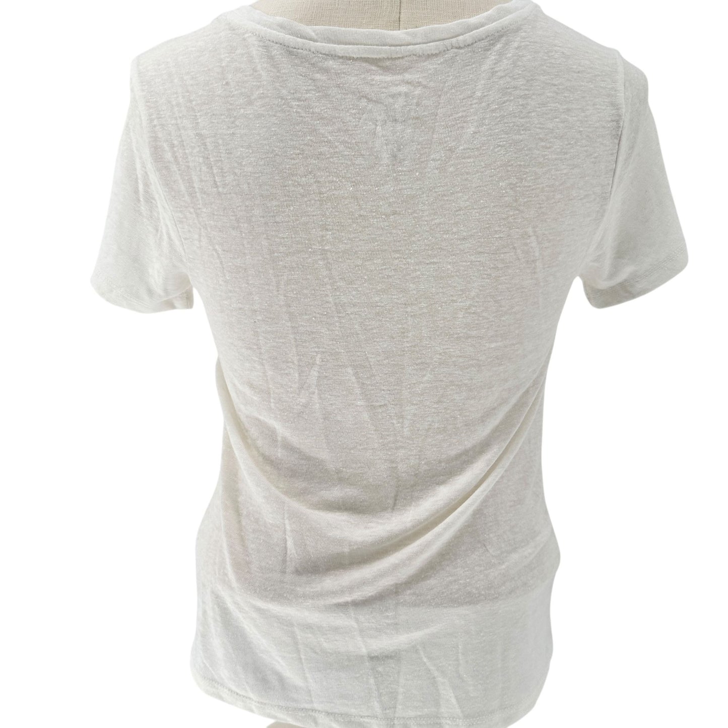 A New Day Top Womens XS White V-Neck Short Sleeve Front Twist Detail