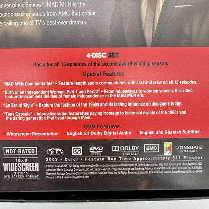 Mad Men: Season Two (DVD, 2008, 4-Disc Set) John Hamm
