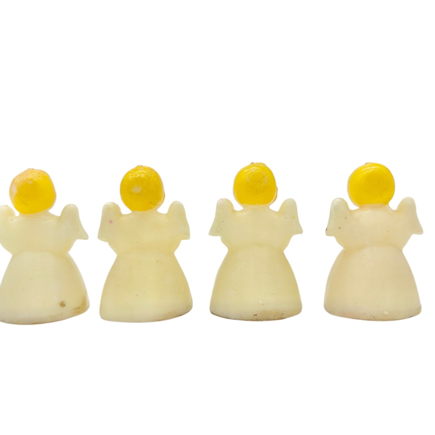 Vintage Socony Vacuum Angel Tavern Candles Set of 4 With Yellow Hair White Gowns