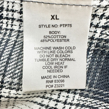 Cisono Plaid Shirt Jacket Womens XL Cropped Button-Down LS Kimberly Color Blue
