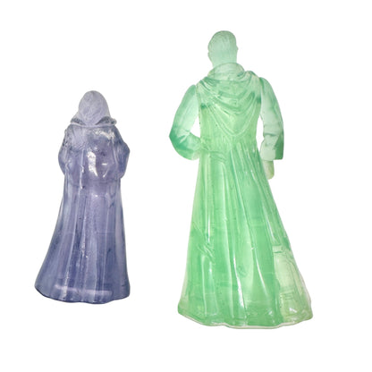 Vintage Star Wars Obi-Wan Kenobi Force Ghost Action Figure Set Of 2 Purple Green