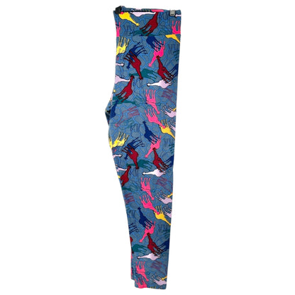 LuLaRoe Leggings Womens Tall and Curvy Blue Multicolor Giraffes Size 12-22 Soft
