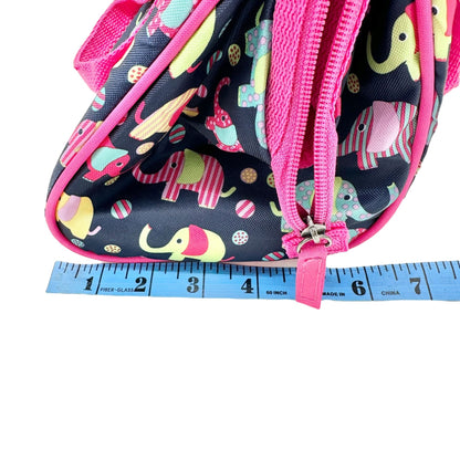 Fit+Fresh Riley Insulated Lunch Bag Elephant Print Handles 8x8x6 PVC Free EUC