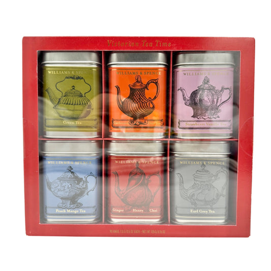 Victorian Tea Time Gift Set 6 Tins With 90 Tea Bags By Williams & Spence NEW
