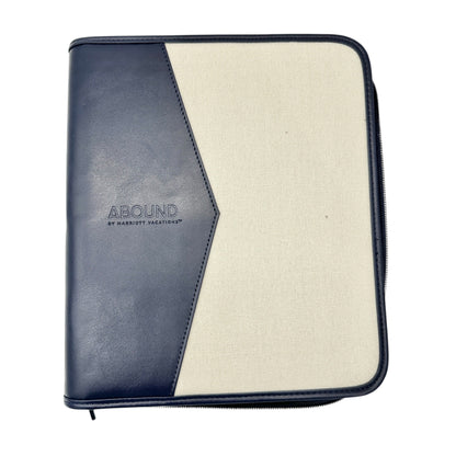 Abound By Marriott Vacations Navy Cream Travel Organizer Binder Zipper Closure
