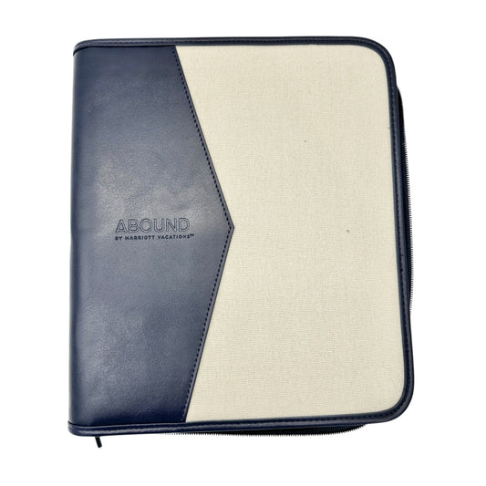Abound By Marriott Vacations Navy Cream Travel Organizer Binder Zipper Closure