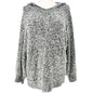 Ady P Hooded Sweater Womens 3X Black White Marled Long Sleeves Relaxed Fit Soft