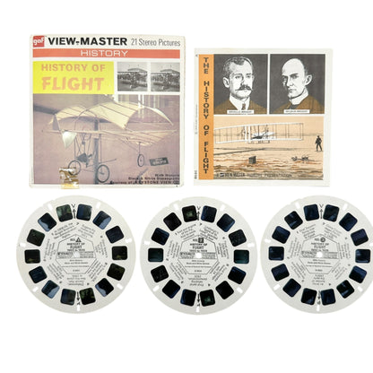 Vintage View Master 3 Reel Set History Of Flight Monticello Williamsburg