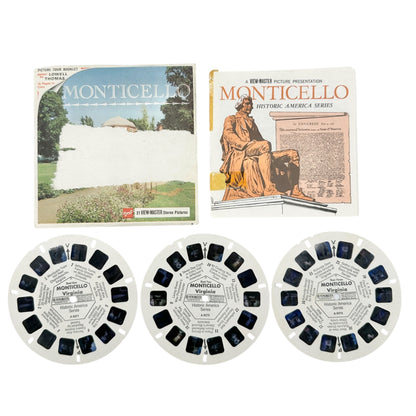 Vintage View Master 3 Reel Set History Of Flight Monticello Williamsburg