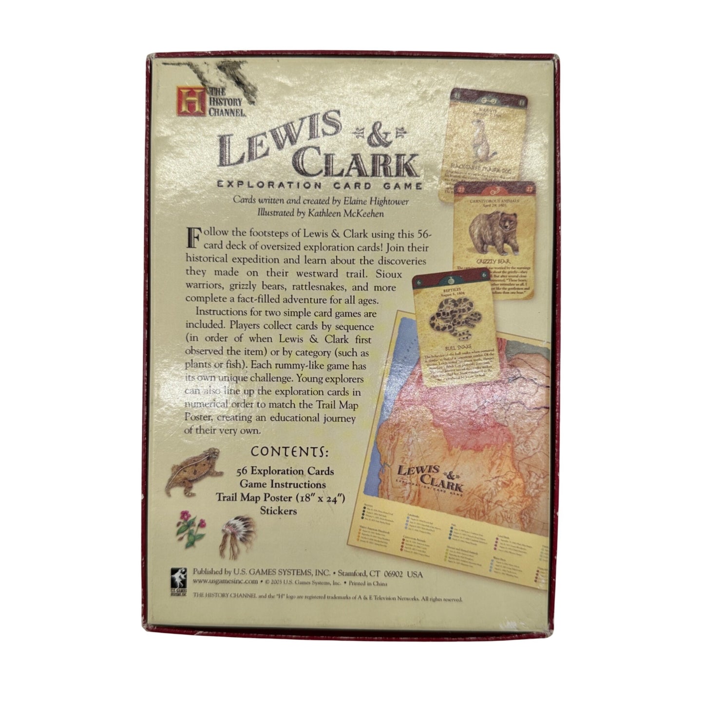 Lewis and Clark Exploration Card Game With Trail Map Poster and Stickers