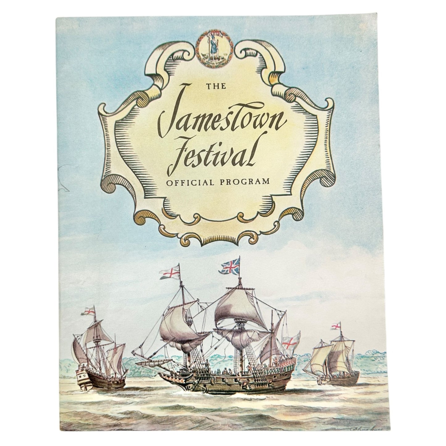 1957 Jamestown VA Festival Programs Trio Official Founders Old World Souvenir Ed