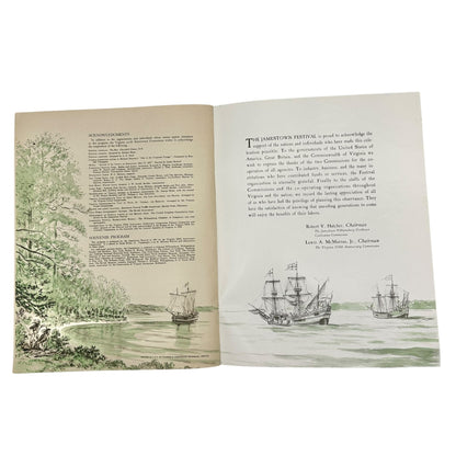 1957 Jamestown VA Festival Programs Trio Official Founders Old World Souvenir Ed