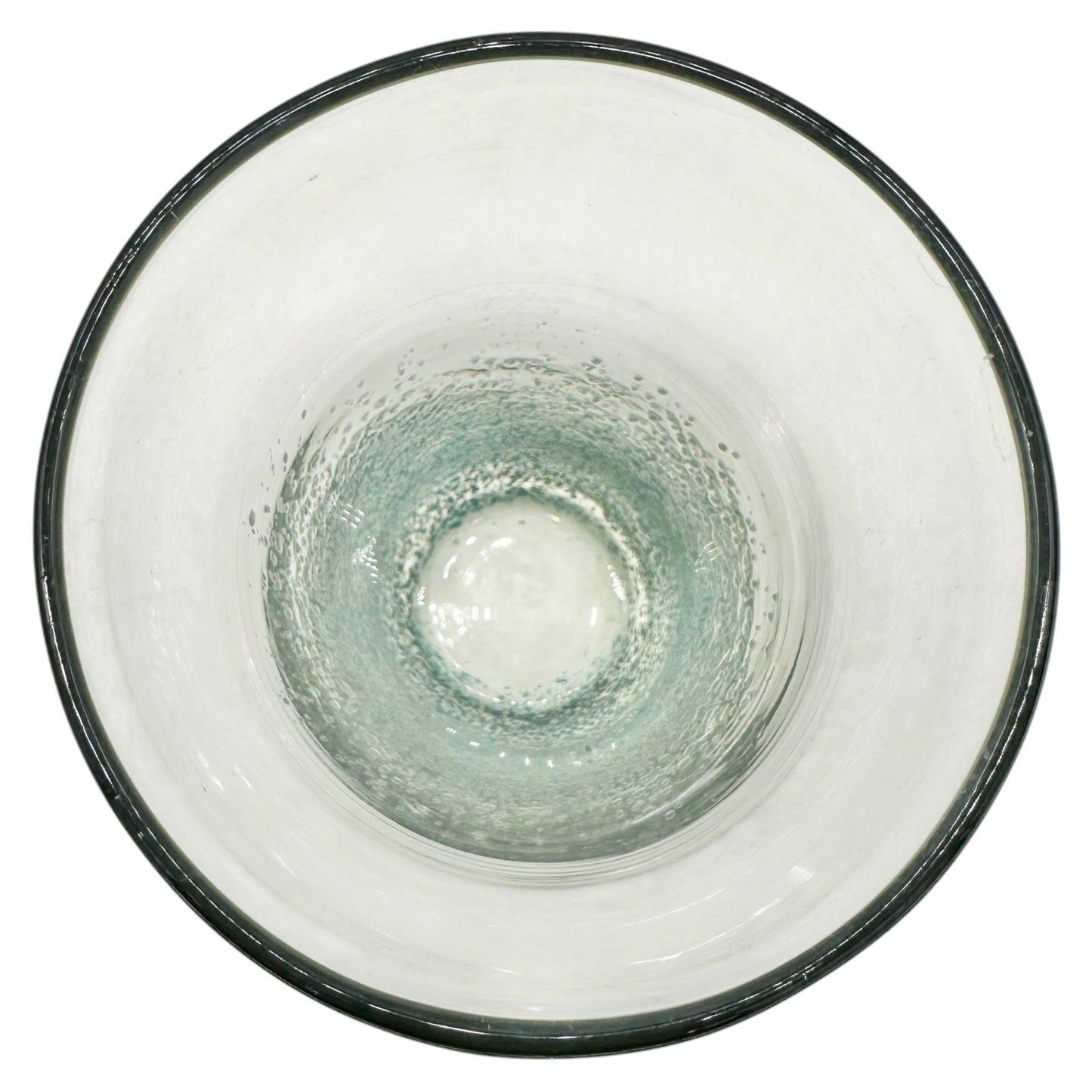 Glass Tumbler Green Speckled Design 12 Oz Unique Hand Blown Artisan Glassware
