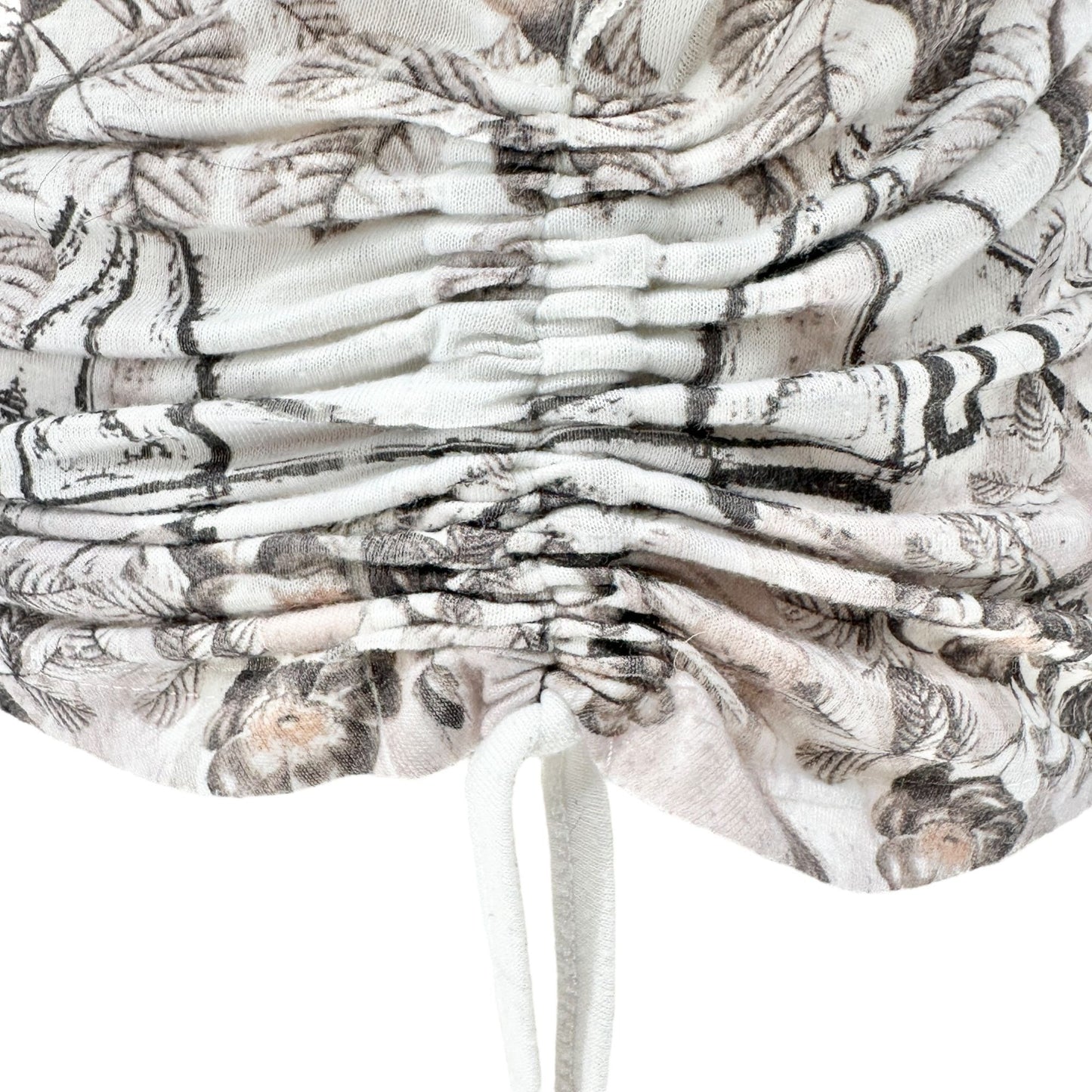 Womens M Boho Paisley Floral Print Top SS Ruched Sides Lightweight by Style & Co
