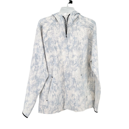 Old Navy Active Dynamic Fleece Pullover Hoodie Size L Blue White Abstract Print