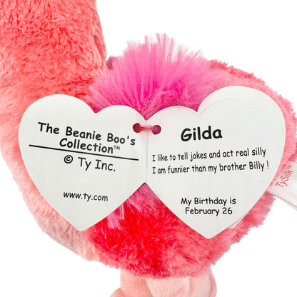 Ty Beanie Boos Gilda Flamingo Plush Soft Collectible Stuffed Animal Wispy Pink