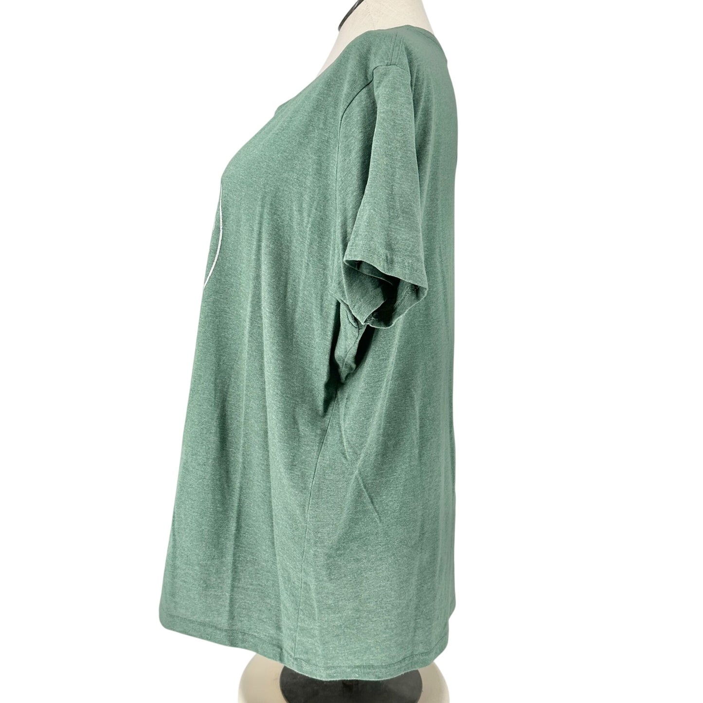 Leave It Better Graphic T-Shirt Green Plus 3XW Cotton Blend by Instant Message