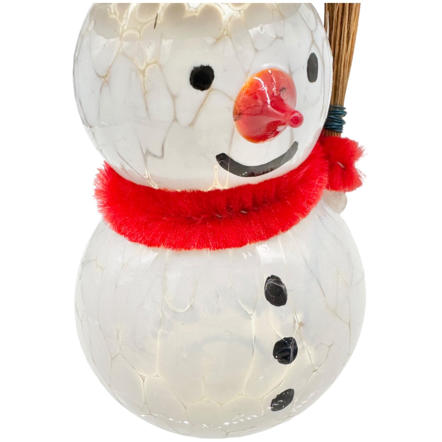 Handcrafted Reinhard Herzog Lampwork Glass Art Snowman Ornament Made in Germany