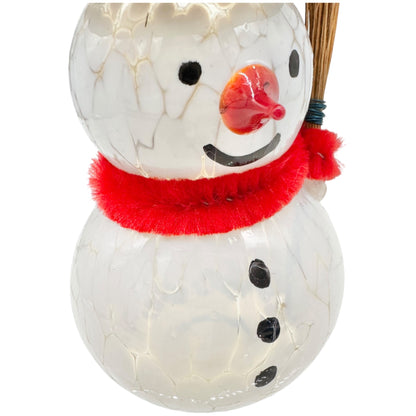 Handcrafted Reinhard Herzog Lampwork Glass Art Snowman Ornament Made in Germany