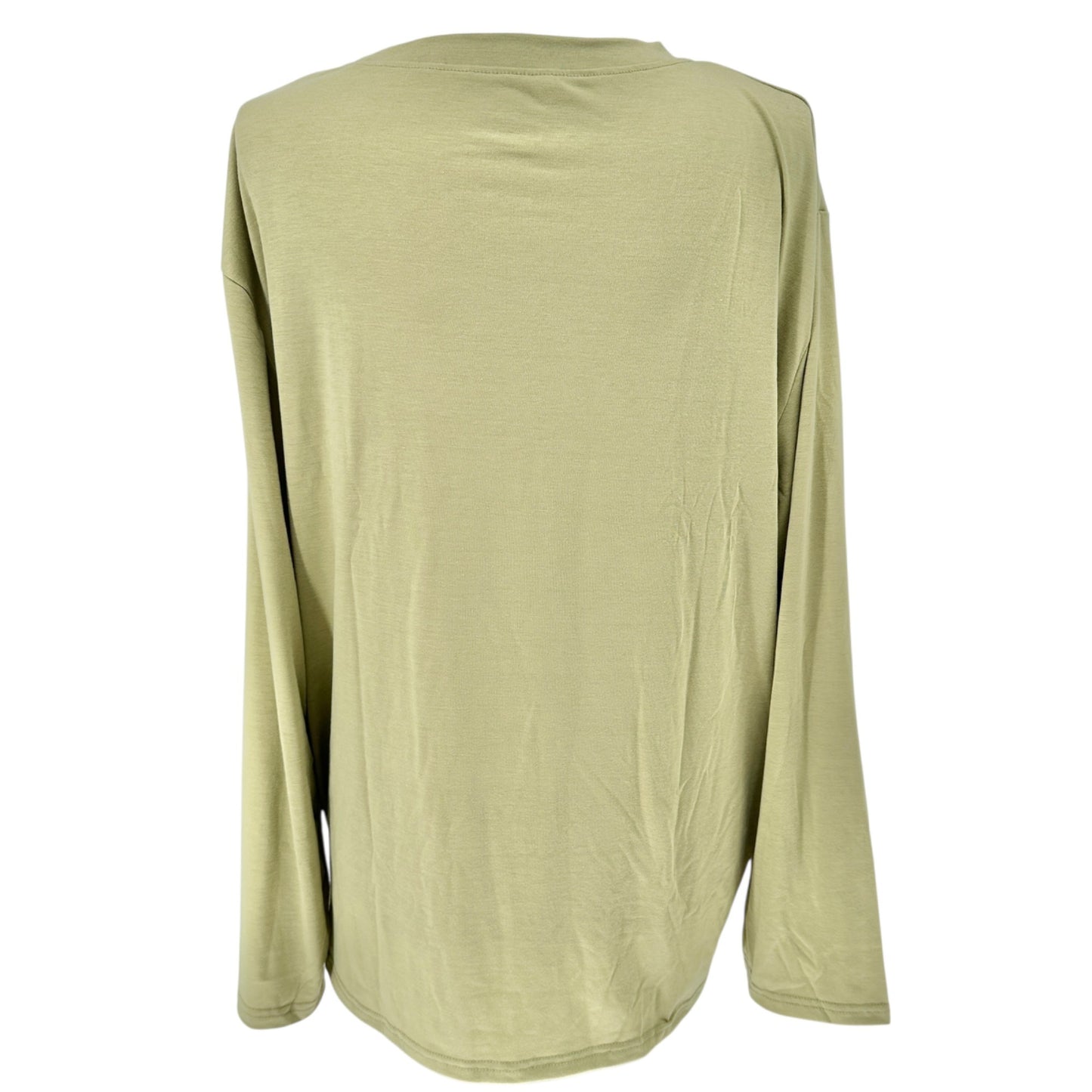 MERRY Long Sleeve Army Green Shirt Fits Like 3XL Relaxed Fit Lightweight NEW