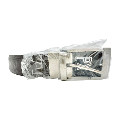 PX Clothing Belt Mens 40 Black Brown Croc-Embossed Leather Belt Metal Buckle NEW
