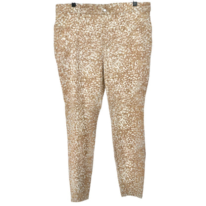 Time And Tru Jeggings Womens XXL 20 High Rise Beige Leopard Printed Stretch