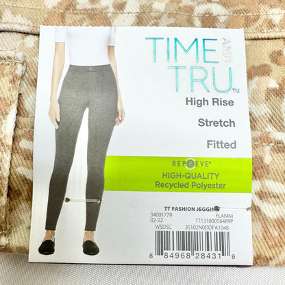 Time And Tru Jeggings Womens XXL 20 High Rise Beige Leopard Printed Stretch