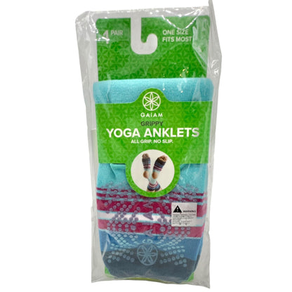Gaiam Yoga Blocks AND Grippy Yoga Anklets Set Blue NIP