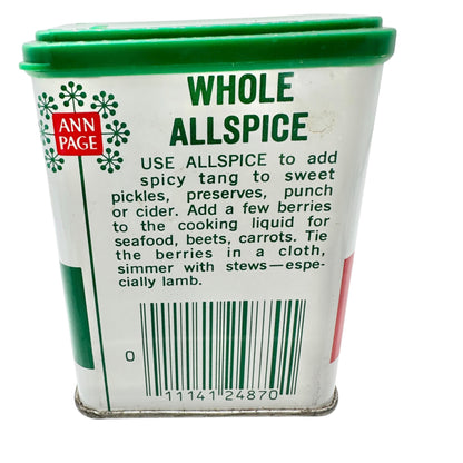 Vintage Ann Page Spice Tins Collection Allspice Cracked Ginger Oregano Mace 4 pc