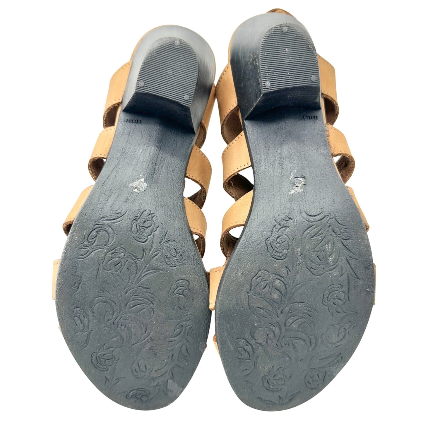 Sesto Meucci Tan Leather Strappy Sandals Womens Size 8 N Open Toe Made in Italy