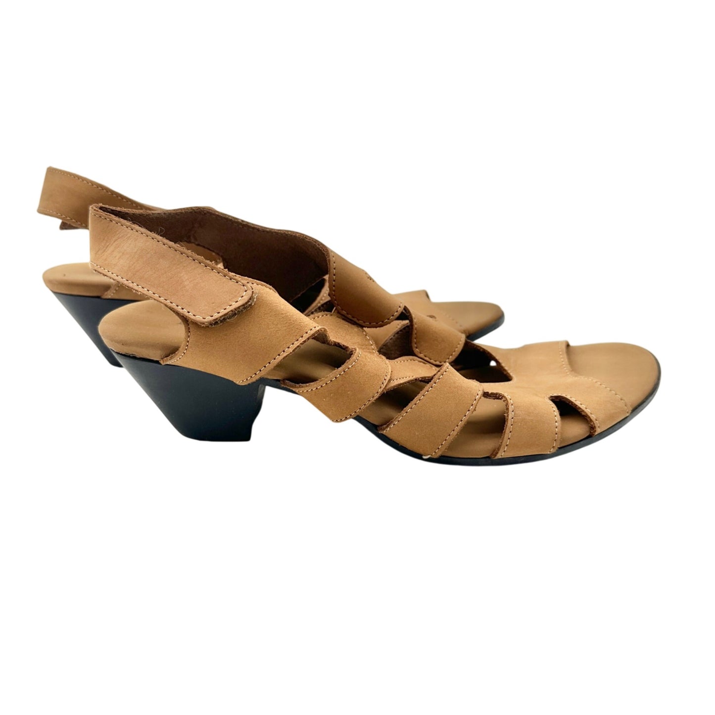 Sesto Meucci Tan Leather Strappy Sandals Womens Size 8 N Open Toe Made in Italy