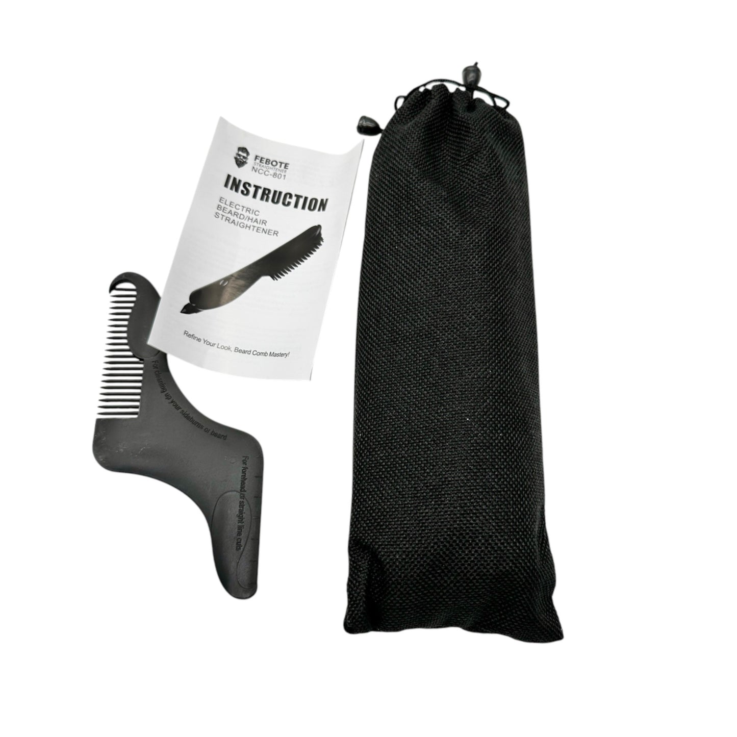 Febote Electric Beard and Hair Straightener For Men Ceramic Coating Accessories