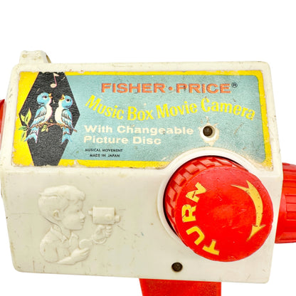 Fisher Price Music Box Movie Camera Vintage Toy With Picture Discs 1960s Retro