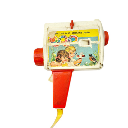 Fisher Price Music Box Movie Camera Vintage Toy With Picture Discs 1960s Retro