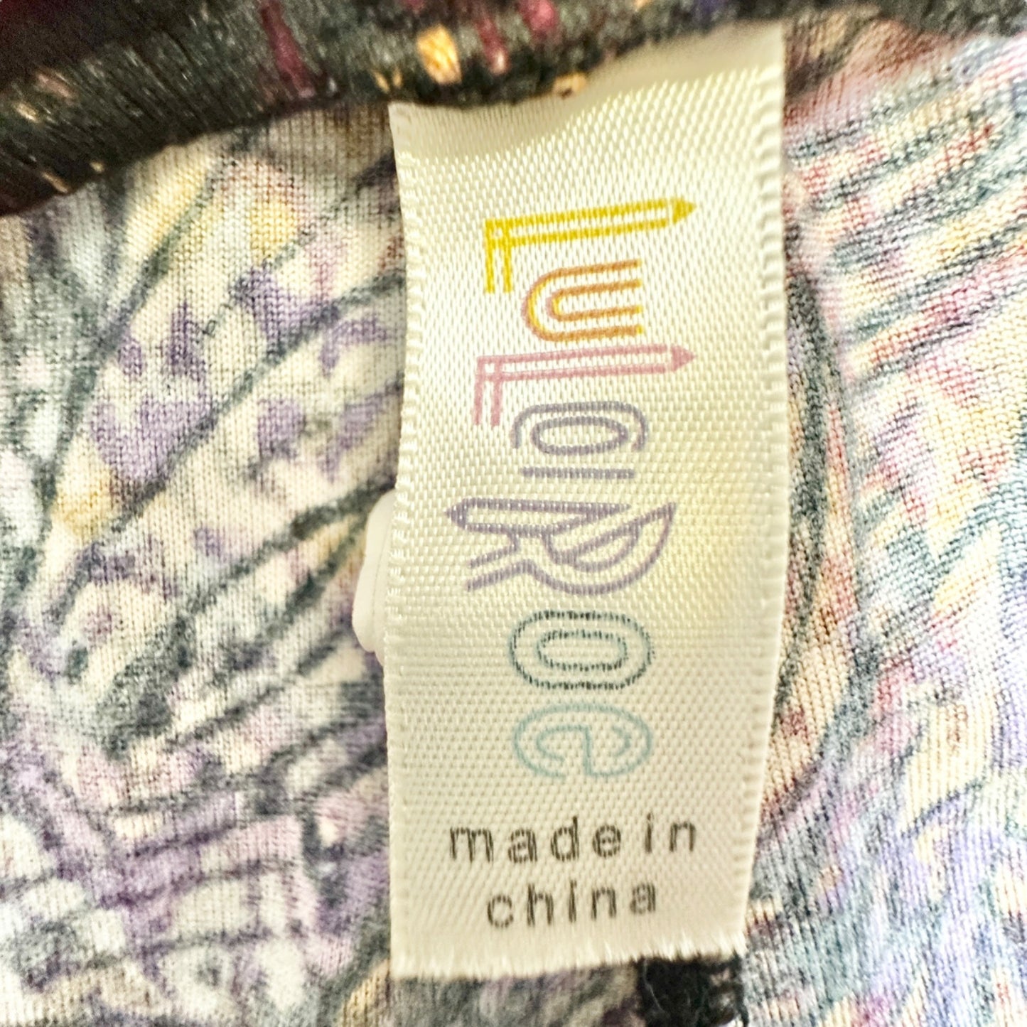 LuLaRoe Leggings Womens Tall and Curvy Brown Blue Autumn Pattern Stretch