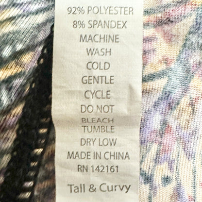 LuLaRoe Leggings Womens Tall and Curvy Brown Blue Autumn Pattern Stretch