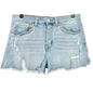 True Craft Denim Shorts Womens Size 8 High-Rise Shorty Distressed Light Wash