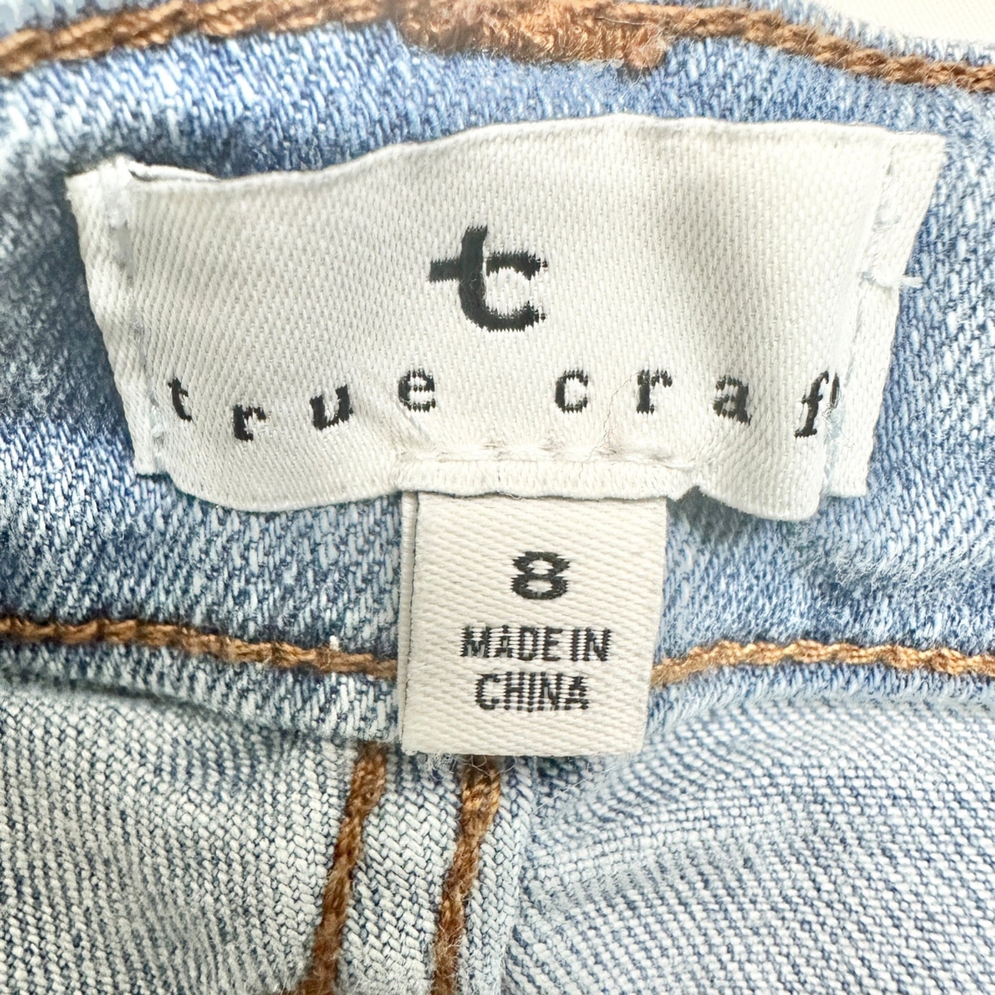 True Craft Denim Shorts Womens Size 8 High-Rise Shorty Distressed Light Wash