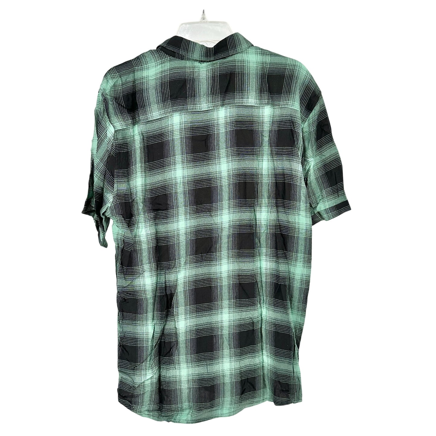 onsSAMY Reg Viscose Check Shirt Mens L Green Black Plaid Button Up Only & Sons