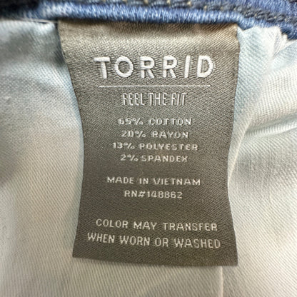 Torrid Jeans Womens 14R Blue Denim Luxe Super Skinny Super Soft Stretch Mid-Rise