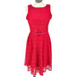 Womens Red Lace Sleeveless Dress Size 10 Adj Snap Belt Lined by Danny & Nicole