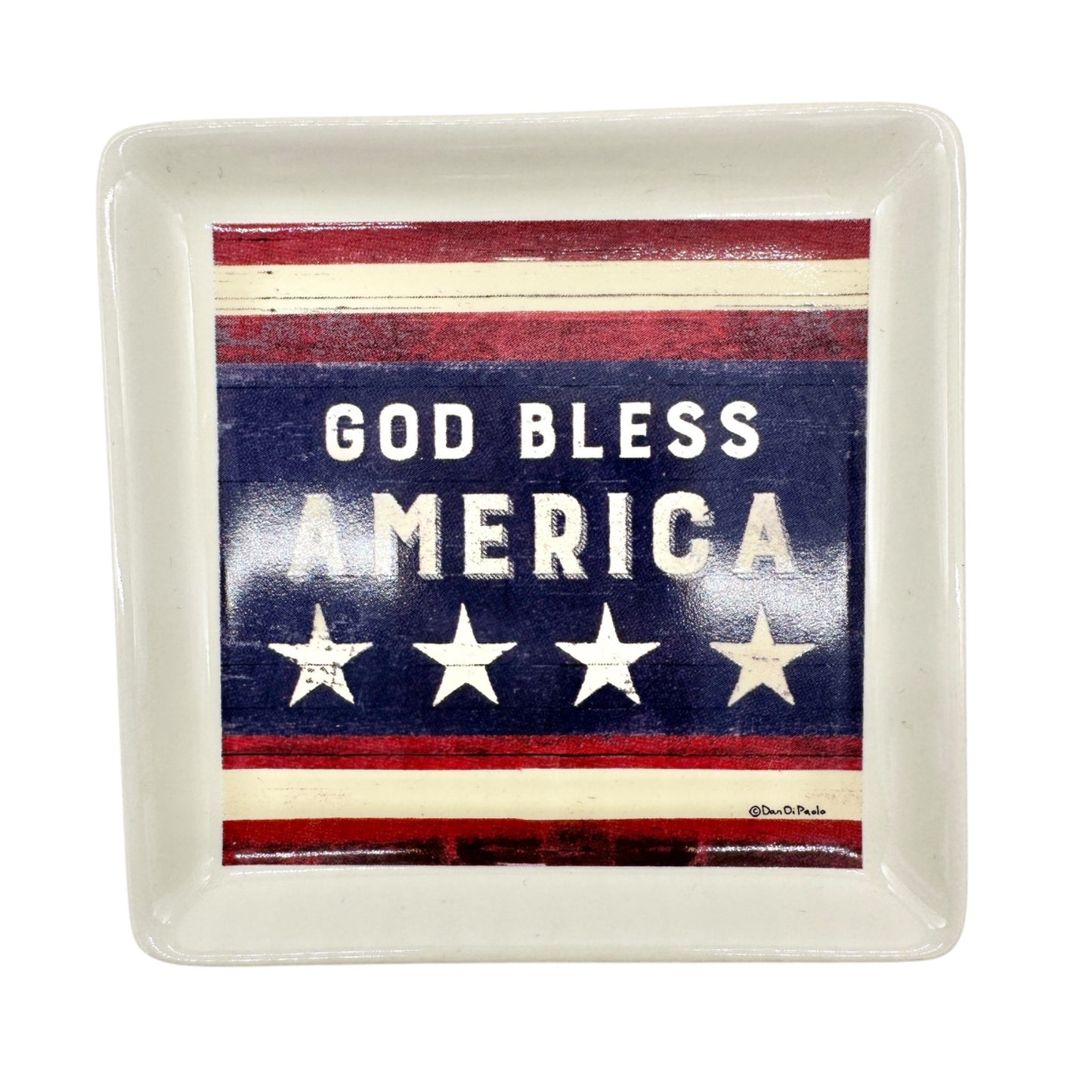 Mainstays Hanging Kitchen Towels Set of 2 Plus Trinket Dish Set Red White Blue