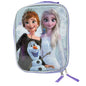 Disney Frozen Insulated Lunch Bag Anna Elsa Olaf Design 10x7x3 Purple Silver Zip