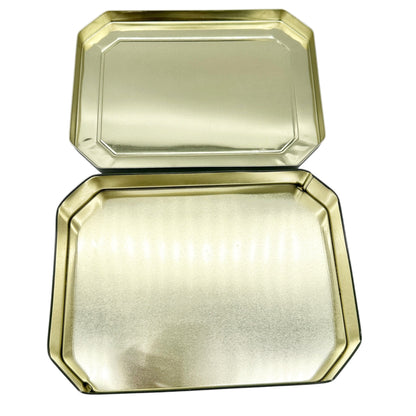 Vintage Harrods Knightsbridge Biscuit Tin Green Gold Traditional English Design