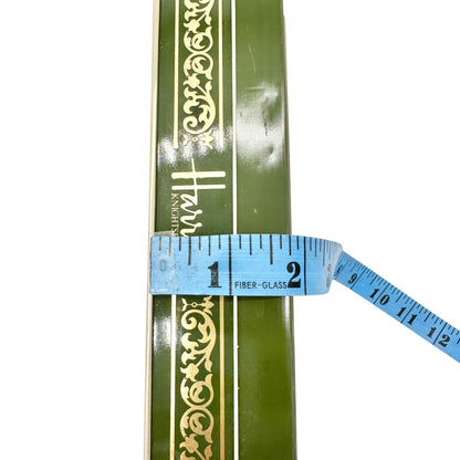 Vintage Harrods Knightsbridge Biscuit Tin Green Gold Traditional English Design