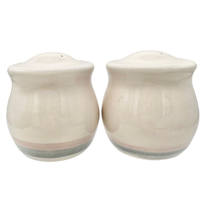 Handmade Ceramic Salt and Pepper Shakers With Pastel Stripes 2.5 inches Tall