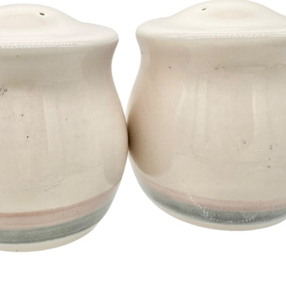 Handmade Ceramic Salt and Pepper Shakers With Pastel Stripes 2.5 inches Tall