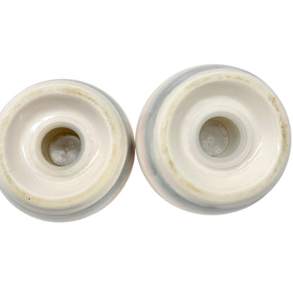 Handmade Ceramic Salt and Pepper Shakers With Pastel Stripes 2.5 inches Tall
